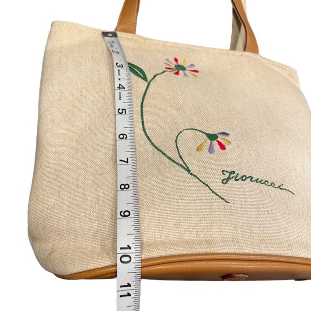 Fiorucci Beige Canvas Tote with Orange Satin Drawstring Top - Picture 12 of 12